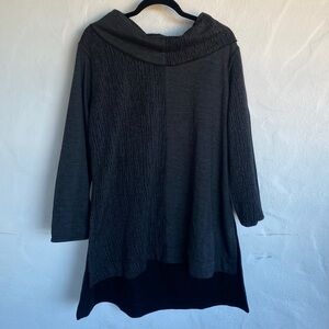 Parsley & Sage Reversible Charcoal Cowl Neck Sweater